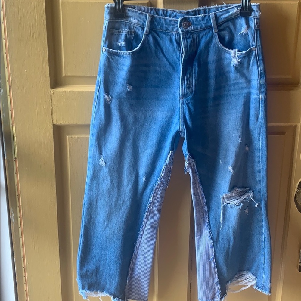 Zara  women distressed denim